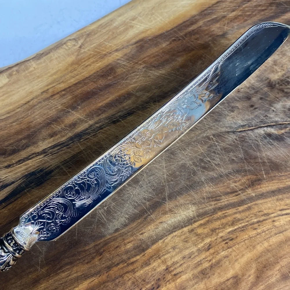International Silver Company Cake Knife Server Silverplate Crown Handle